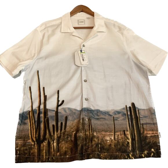 ROWM Men’s Southwest Design Button Front Short Sleeve Statement Shirt Size XL - Picture 1 of 13